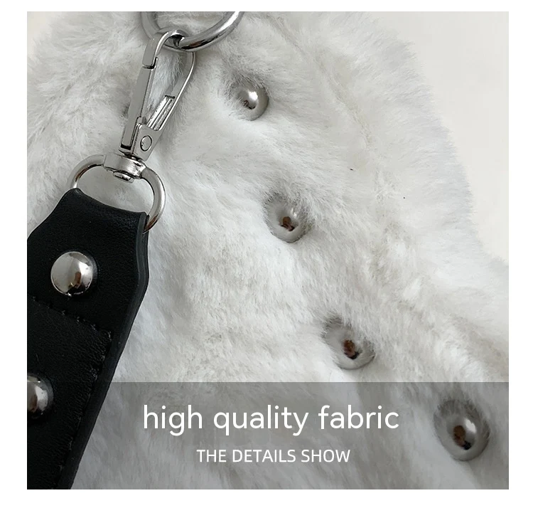 Borsa a spalla in peluche con borchie Sweet Cool Hot Girl — Stile unico e comfort irresistibile! L'accessorio perfetto per un look alla moda e originale. — foto 9