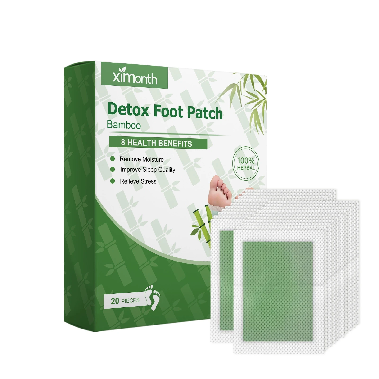Patches Detox para os Pés Desintoxicação Noturna Elimina Toxinas Aumenta o Bem-Estar Reduz a Fadiga Aplicação Fácil para Noites Revigorantes — foto 1