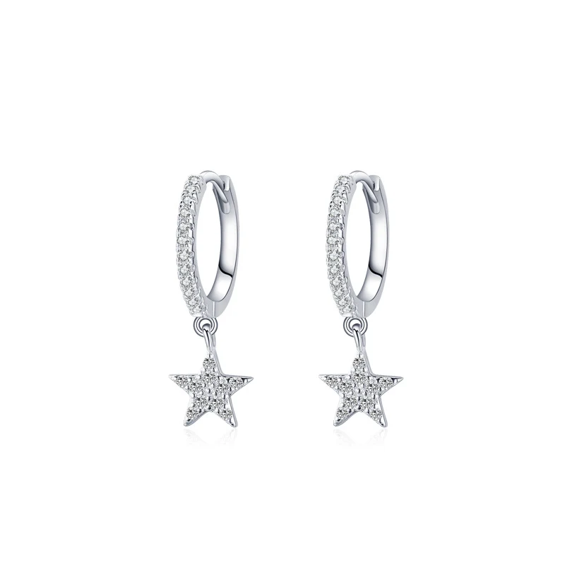 Brinco de pressão feminino em prata S925 com coração e strass refinados, expressão de amor e elegância, perfeito para mulheres. — foto 3