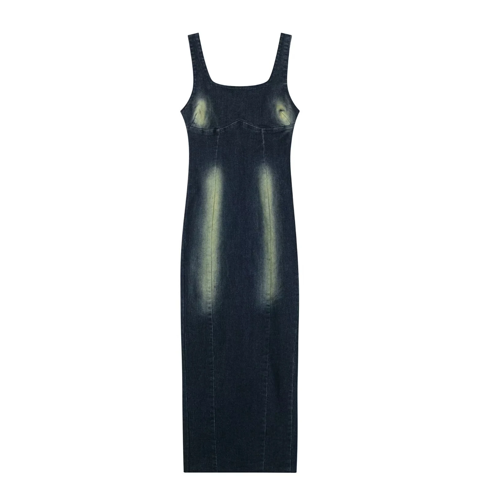 Women's French Style Slim Fit Backless Back Slit Sling Denim Long Dress – An elegant and comfortable dress for a stylish — photo 3