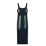 Women's French Style Slim Fit Backless Back Slit Sling Denim Long Dress – An elegant and comfortable dress for a stylish — photo 3
