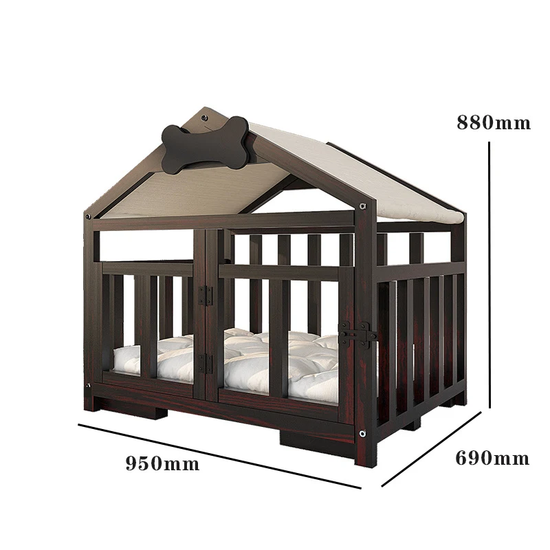 Indoor Solid Wood Doghouse with Removable and Washable Bedding, providing a comfortable and easily cleaned space for you — photo 9