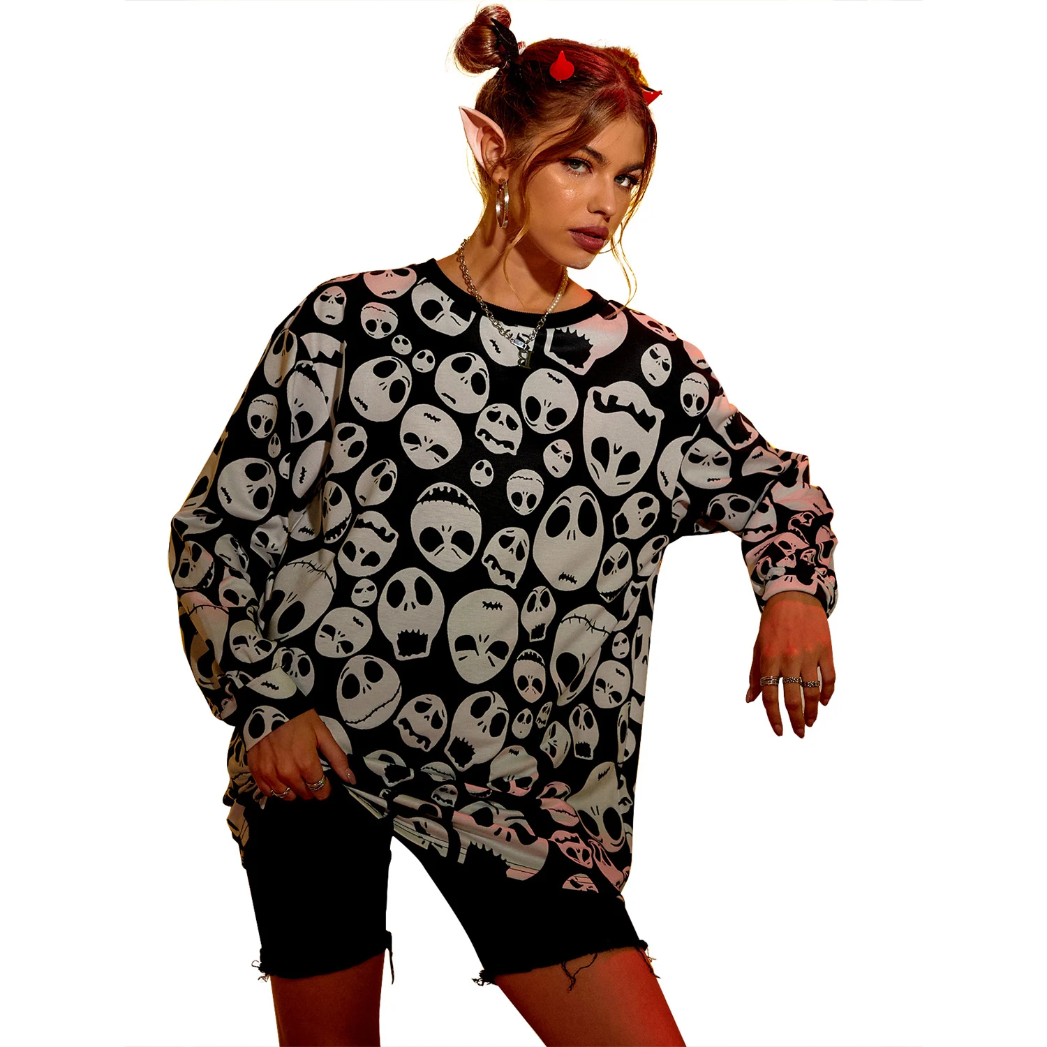 Title 6, Felpa pullover da donna Hip Hop con stampa tesc...