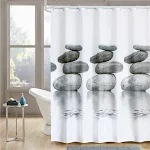 High-end thickened waterproof bathroom polyester shower curtain, providing complete water resistance and durability for — photo 4