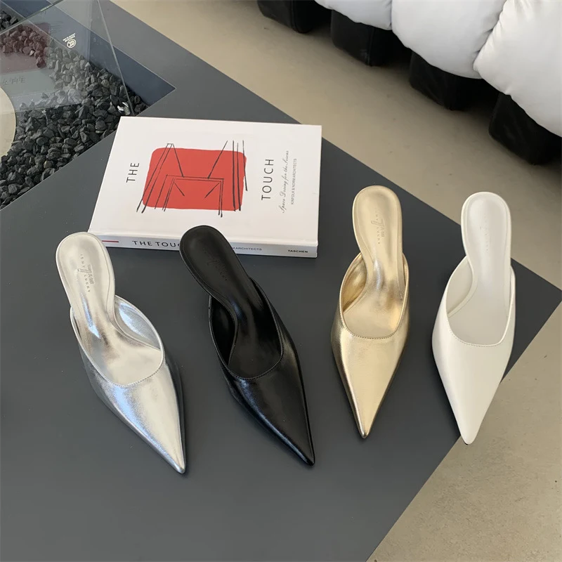 Title 20, Womens Pointed Toe Stiletto Heel Half Slippers