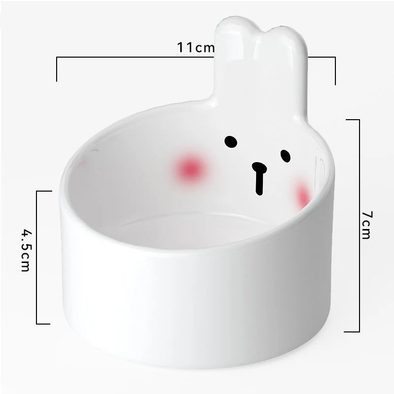 Cute Small Pet Ceramic Bowl Cat Food Bowl Dog Food Bowl Water Bowl Slant Bowl Pet Supplies perfect for cats and dogs. — photo 4