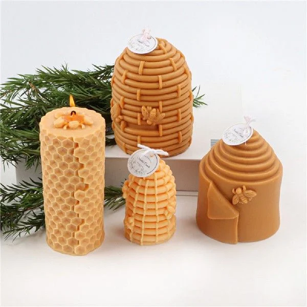 Title 5, 3D Honeycomb Silicone Candle Mold Create beauti...