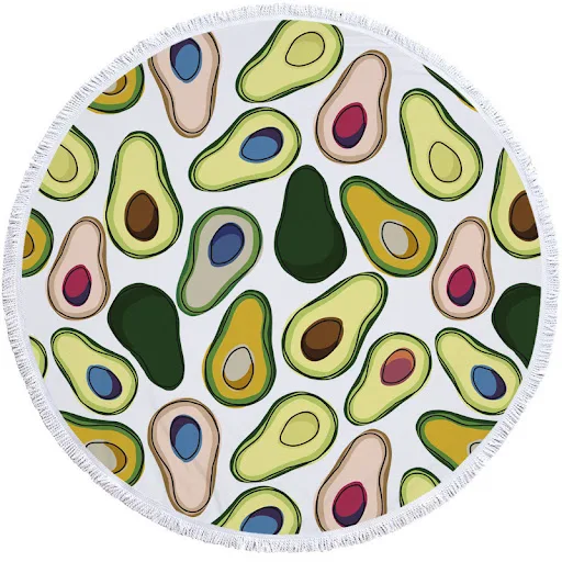 Title 2, Avocado round beach towel for ultimate comfort....
