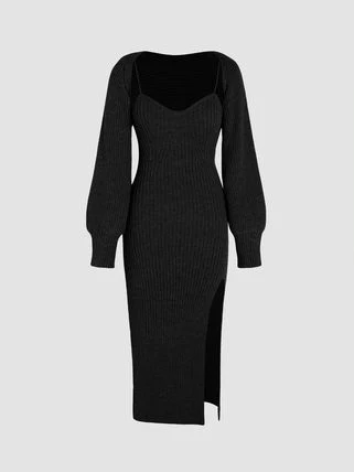 Damesmode bretels jurk tweedelige set voor een stijlvolle look. Comfortabele outfit voor dames. Perfect voor dagelijks gebruik en speciale gelegenheden. — foto 5