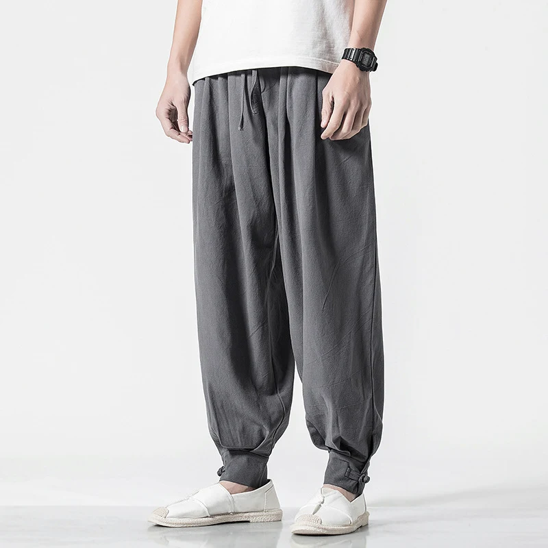 Chinese style cotton and linen casual trousers loose harem pants bloomers. Experience comfort and style with these breat — photo 1
