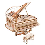 Piano de madeira DIY Montado Blocos de construção tridimensionais Caixa de música Crie melodias Construa e divirta-se Aprenda tocando. — foto 4