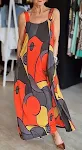 Casual Style Sleeveless Strap With Pockets Geometric Print Dress — photo 16