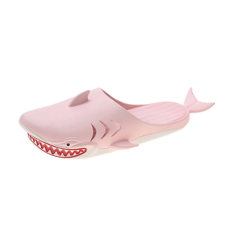 Funny Shark Slippers for Parents and Kids, perfect for Summer Travel and Beach. Cartoon design, comfortable Baotou half — photo 5