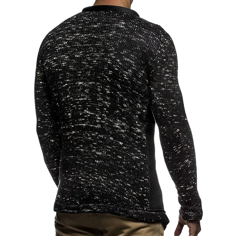 Title 1, Mens Casual Stitching Zipper Knitted Top. A co...