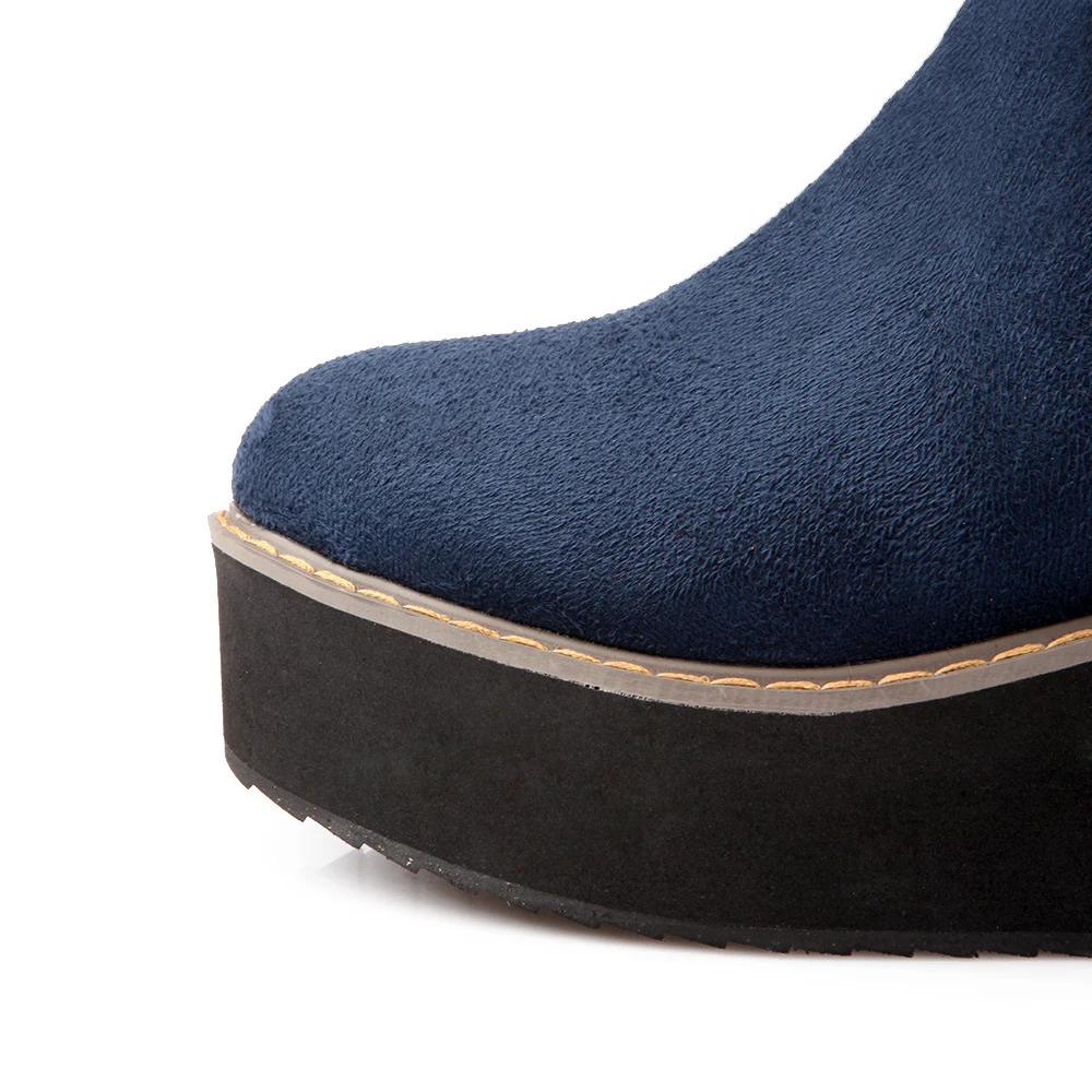 Title 4, Botas altas de inverno com sola grossa e plataf...