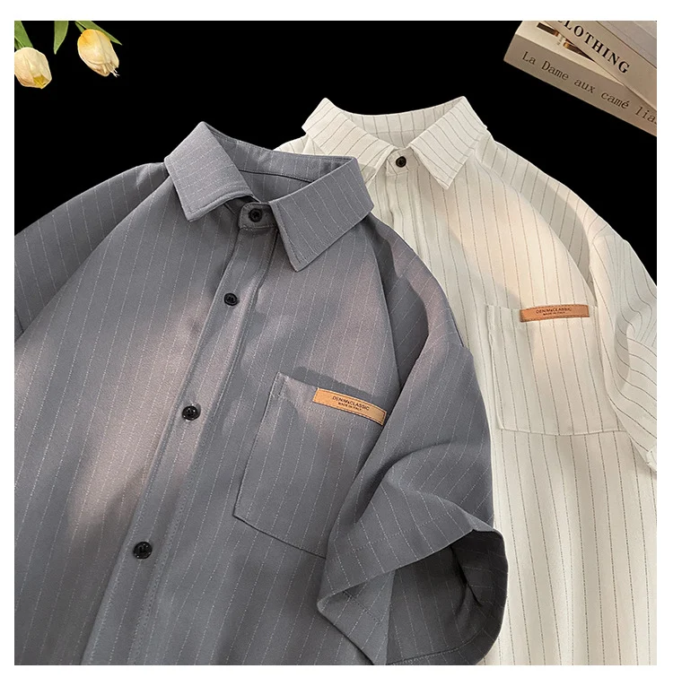 Title 9, High-grade Striped Shirt Casual Loose Thin Coat
