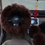 Three-piece wool steering wheel cover for enhanced grip and protection. Improves the look and feel, enjoy comfortable an — photo 13