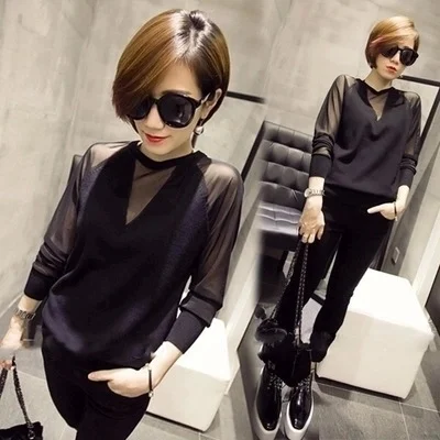 Title 1, Spring Autumn Lace Long Sleeved T-shirt Blouse ...