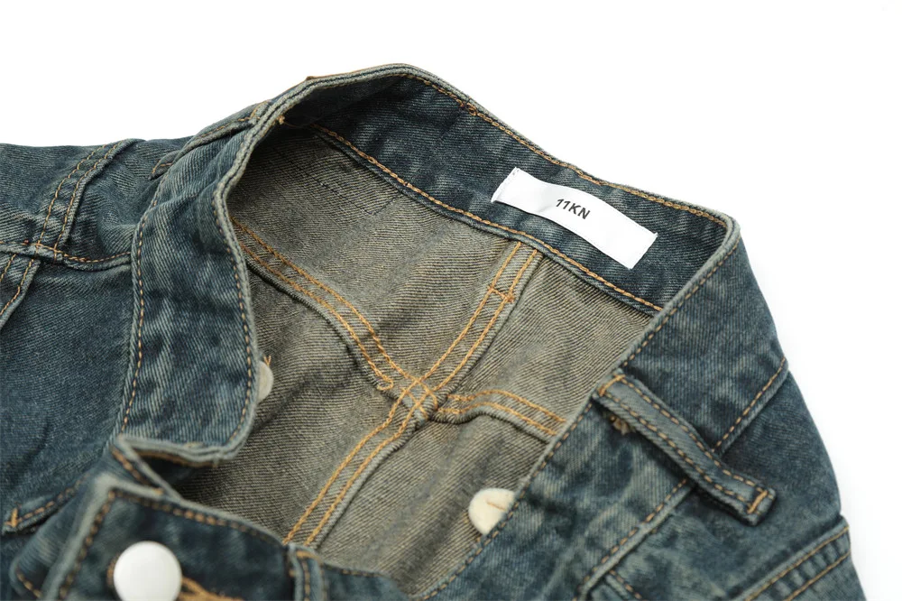 Title 2, Mens Fashion Washed White Jeans Comfortable Fi...