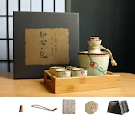 Japanese Retro Sake Wine Warmer Gift Box Set Hot Wine Shochu Pot Ceramic Wine Cup White Wine Household Wine Glass Set. — photo 4