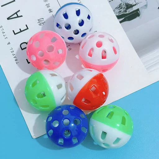 10pcs Pet Cat Toy Colorful Hollow Rolling Bell Ball Cat Toy Cat Chew Cage Fun Spherical Toys Pet Cat Supplies — photo 5