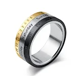 Anel giratório de aço titânio masculino – Estilo moderno e durabilidade. Design único para homens que buscam sofisticação e resistência. — foto 2