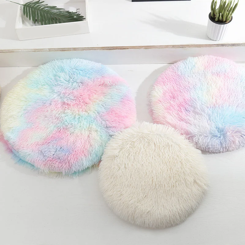 Title 6, Plush Cat Bed Mats Round Pet Bed for Cats Small...