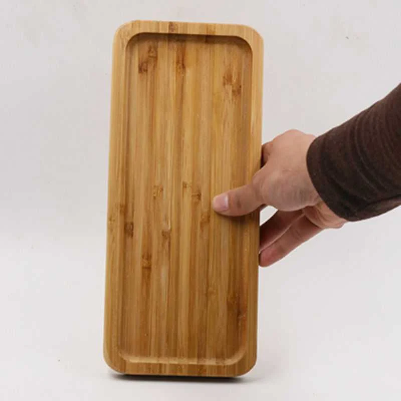 Title 10, Rectangular Bamboo Wooden Tray Dinner Plate Hou...