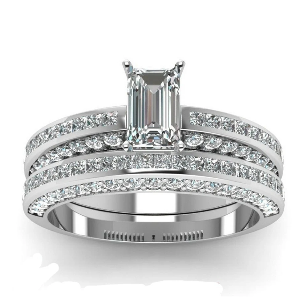 Anel de zircônia com banho de prata para mulheres. Brilho e elegância diários, ideal para presentes. Perfeito para realçar seu visual. — foto 5