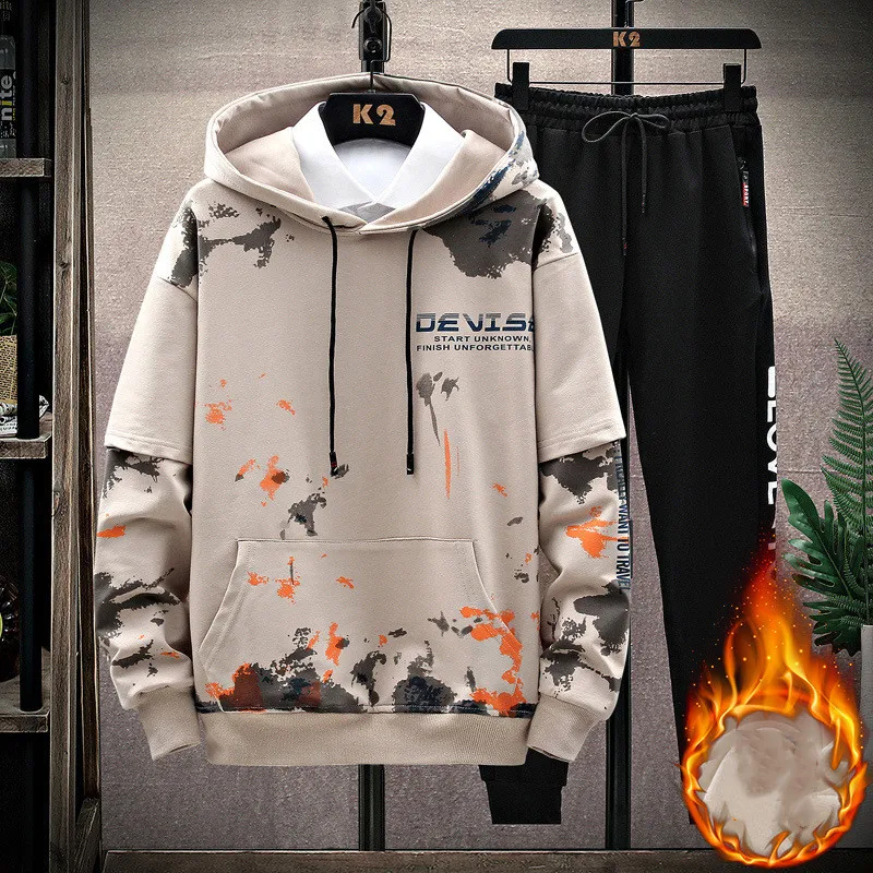 Herren Kapuzenpullover-Anzug mit Kängurutasche, lässiger Sportstil, perfekt für Freizeit und Sport, bietet Komfort und Bewegungsfreiheit. — foto 10