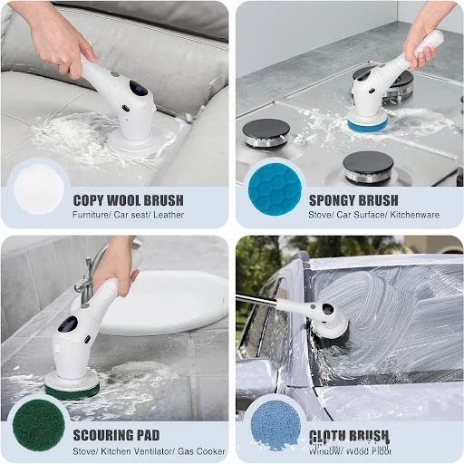Title 4, 8-in-1 Electric Cleaning Brush Multifunctional ...