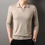 Spring and Autumn Long Sleeve Worsted Thin Lapels T-shirt Sweater. A versatile and comfortable sweater perfect for casua — photo 7