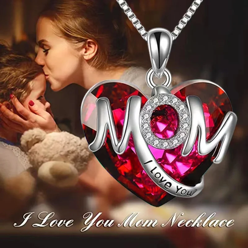 Colar com Pingente de Amor Design Mamãe Plot Enfeites, um presente ideal para mães. Expresse seu amor e apreço com este colar elegante e significativo. — foto 1