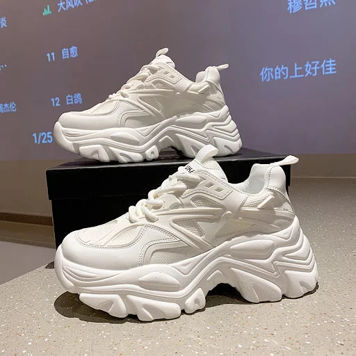 Title 3, Light Platform Round Toe Lace-Up Sneakers, offe...