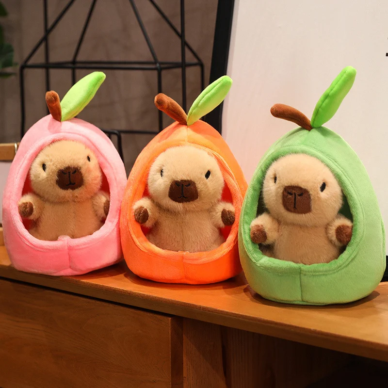 Pelúcia de Capivara em Ninho de Frutas Um brinquedo fofo e aconchegante. Perfeito para crianças e colecionadores, ideal para abraçar e decorar. — foto 8
