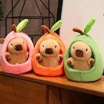 Pelúcia de Capivara em Ninho de Frutas Um brinquedo fofo e aconchegante. Perfeito para crianças e colecionadores, ideal para abraçar e decorar. — foto 8