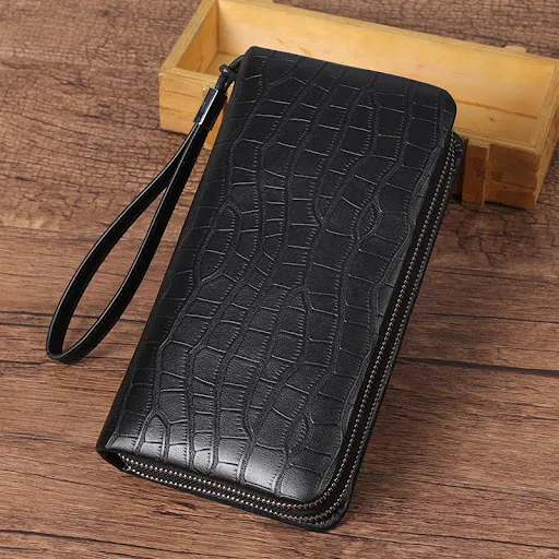 Title 5, Mens Leather Long Zipper Wallet with Multiple ...