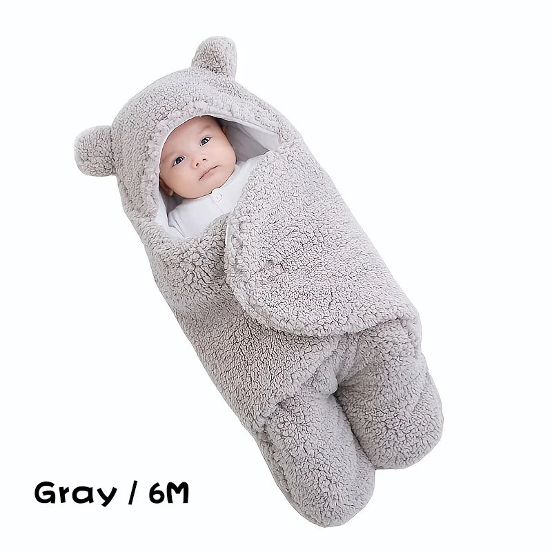 Saco de dormir de inverno para bebês com estampa de urso para sonecas, 0-10 meses, tapete macio removível. — foto 7