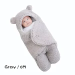 Saco de dormir de inverno para bebês com estampa de urso para sonecas, 0-10 meses, tapete macio removível. — foto 7