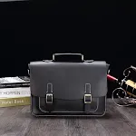 Pasta masculina horizontal retrô em PU Crazy Horse para novos negócios. Design elegante e funcional para profissionais, perfeita para documentos e estilo. — foto 2