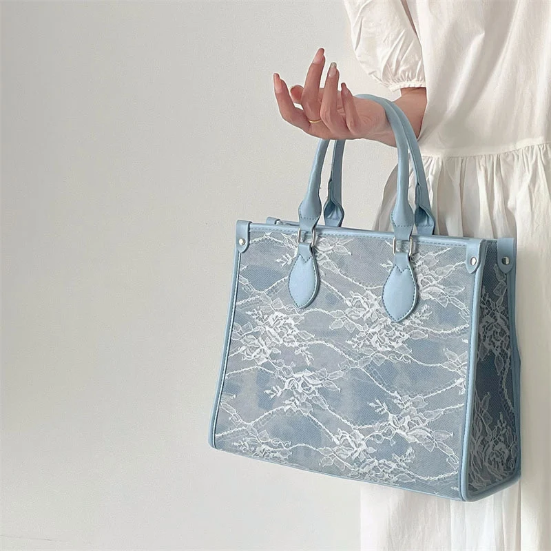 Bolso Tote Bordado con Encaje Gran Capacidad Diseño Exclusivo para Mujer Elegancia y Funcionalidad Perfectas para tu Día a Día — foto 2