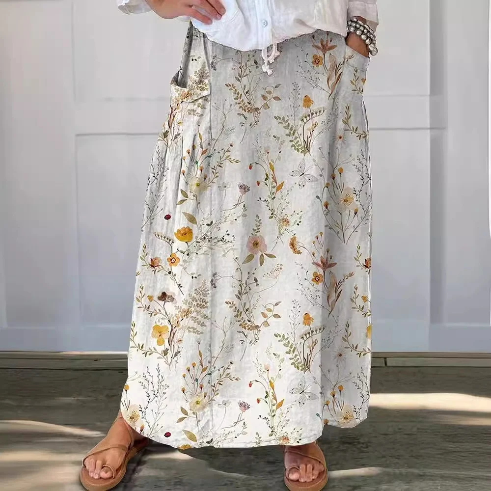 Falda Retro Art Pocket para Mujer – Elegante falda con bolsillos, ideal para un look artístico y casual, perfecta para tu estilo diario. — foto 17