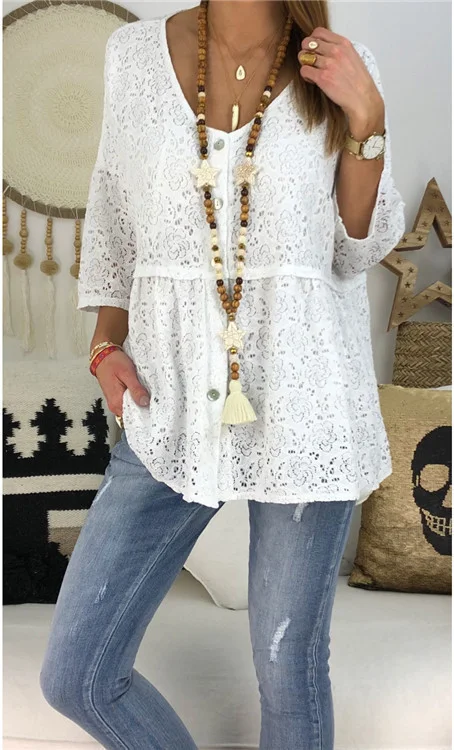 Title 2, Plus Size Womens Solid Color Lace Top T-shirt....