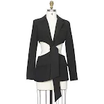 Women's High Street Style Hollowed Out Midriff Outfit with Lace-up Small Suit Jacket. A fashionable and chic outfit for — photo 10