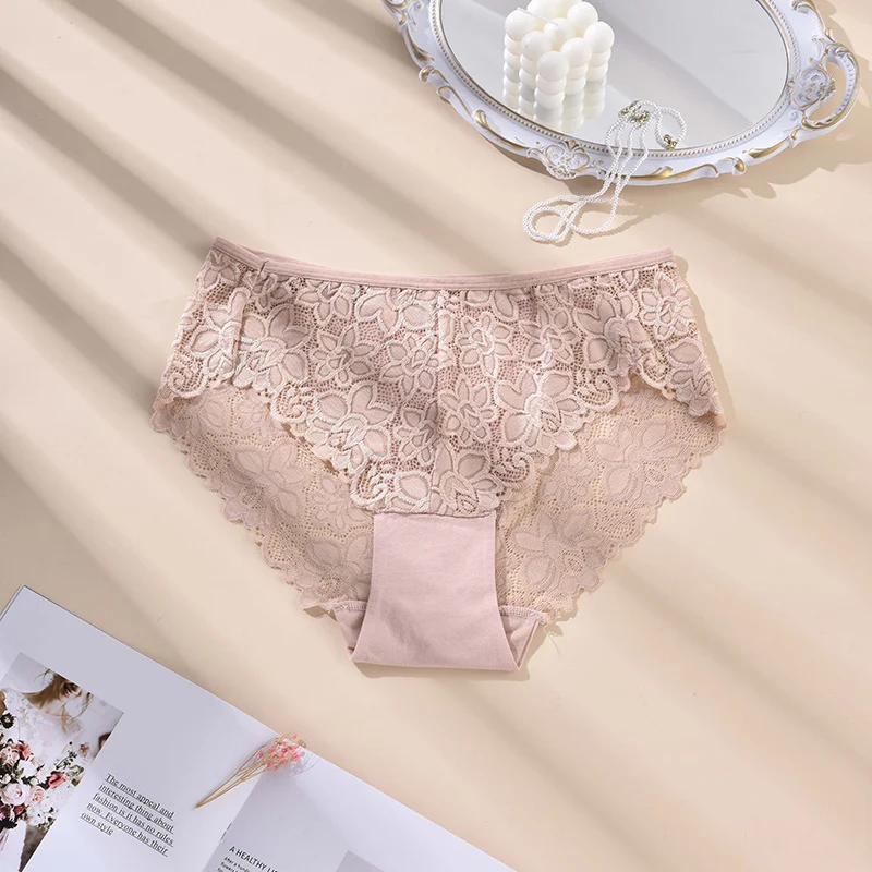Plus Size Women's High Elastic Ultra-thin Lace Briefs Seamless Underwear — photo 1