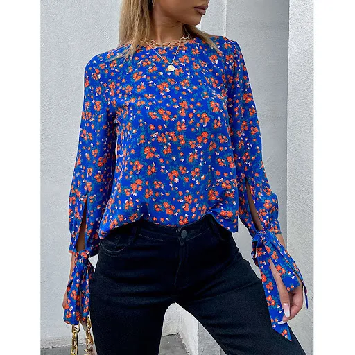 Title 6, Shirt Dames Korte bloemen ronde hals Mode allem...