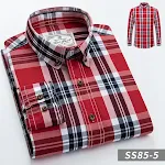 New Cotton Plaid Shirt Men's Long-Sleeved Spring and Autumn Slim Fit England Style – comfortable and stylish everyday we — photo 4