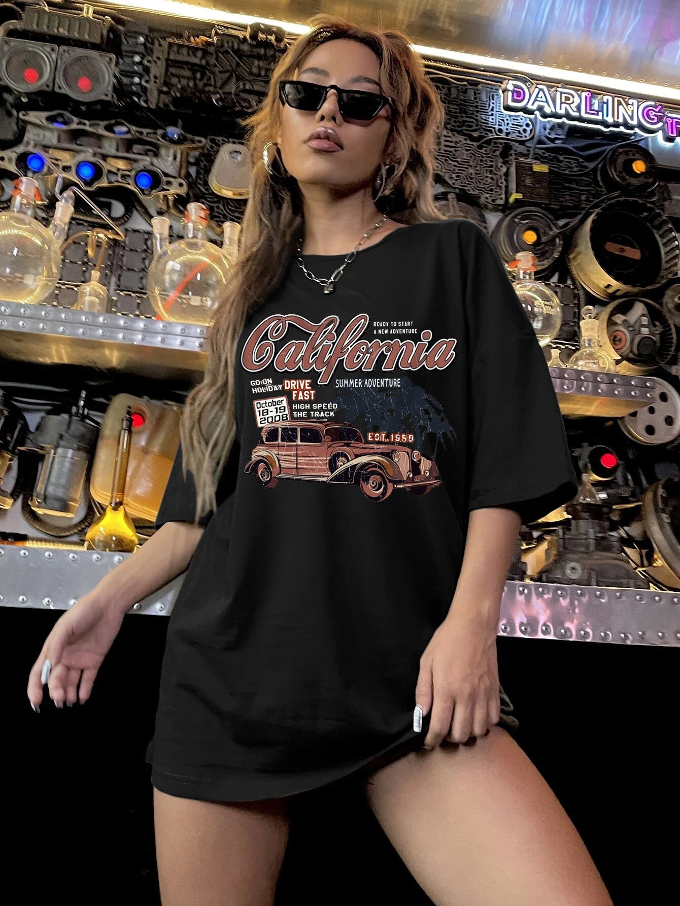 Title 15, Printed T-shirt Simple Round Neck Short Sleeve ...