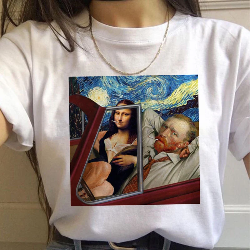 Title 21, Van Gogh Aesthetic Oil Painting Womens Short S...