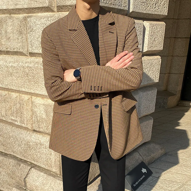 Mrcyc Spring New Korean Youth Plaid Blazer Trend, Handsome Casual Suit Men's Coat for a Stylish and Comfortable Look. — photo 4